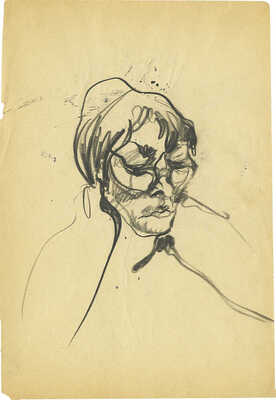 Зверев Анатолий Тимофеевич. Портрет женщины в очках 